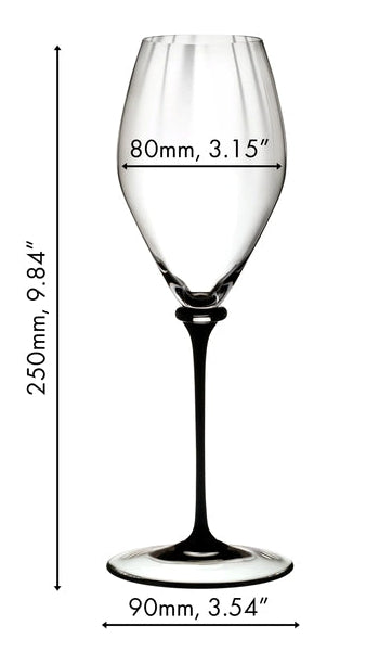 Copa de champán Riedel Fatto A Mano Performance - Tallo negro - 375 ml