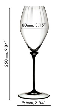 Copa de champán Riedel Fatto A Mano Performance - Tallo negro - 375 ml