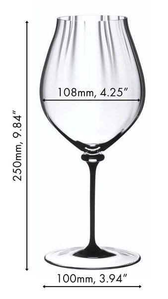 Copa de vino tinto Riedel Fatto A Mano Performance - Pinot Noir - Tallo negro - 830 ml