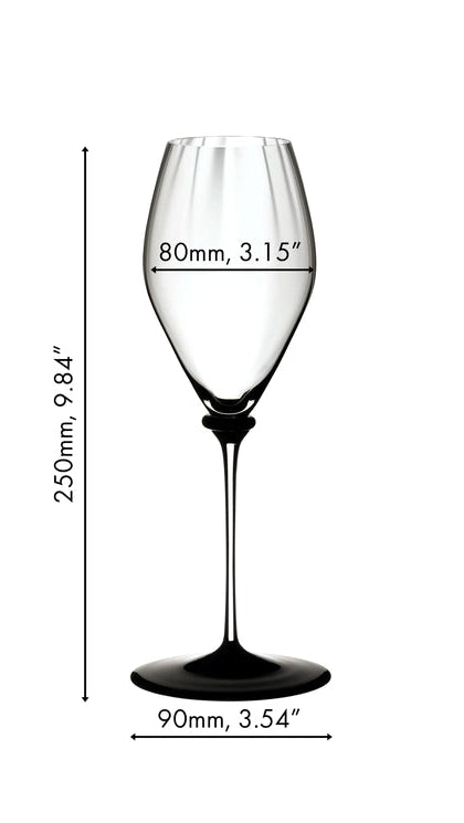Riedel Champagne Glass Fatto A Mano Performance - Black Base - 375 ml