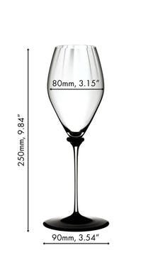 Riedel Champagne Glass Fatto A Mano Performance - Black Base - 375 ml