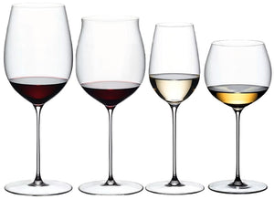 Set de copas de vino Riedel Superleggero - Bordeaux Grand Cru, Burgundy Grand Cru, Riesling y Chardonnay con barrica - 4 unidades