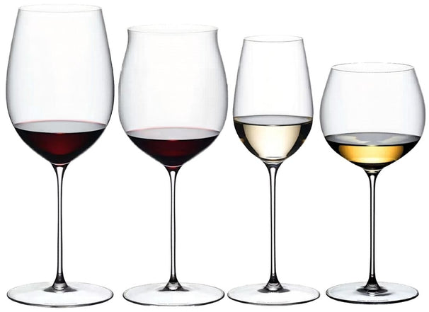 Set de copas de vino Riedel Superleggero - Bordeaux Grand Cru, Burgundy Grand Cru, Riesling y Chardonnay con barrica - 4 unidades