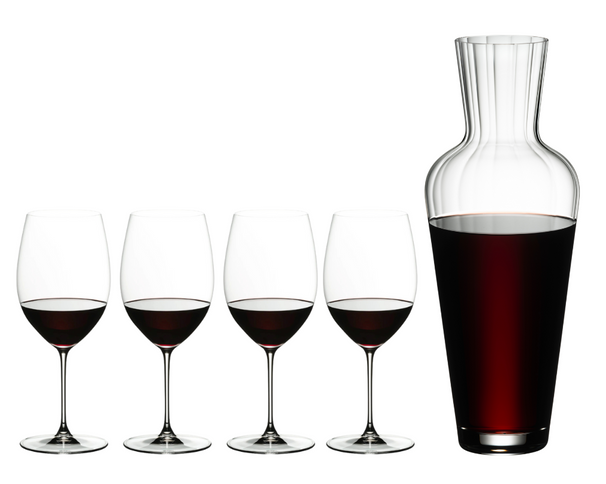 Set de copas de vino Riedel - Copas de vino tinto - Veritas - Cabernet / Merlot + Decantador Wine Friendly
