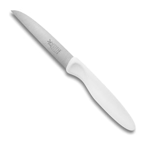 Robert Herder Aardappelmes 8.5 cm RVS met wit heft, vrijstaand op witte achtergrond