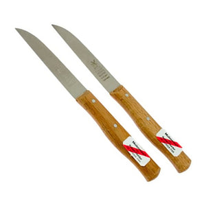 Robert Herder Molenmes 8.5 cm RVS 2 stuks met houten heft, vrijstaand op witte achtergrond