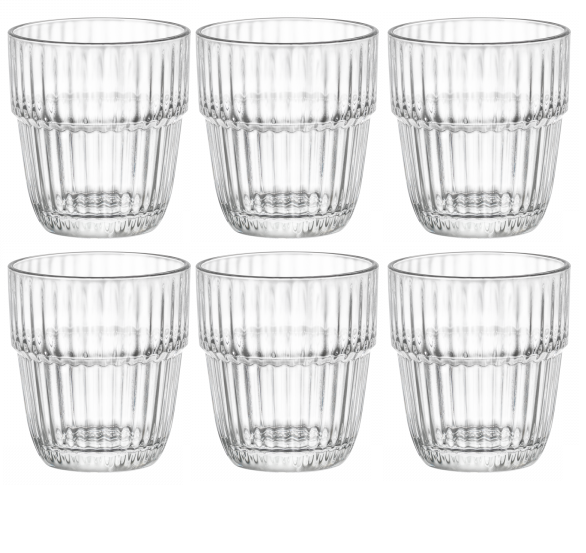 Bormioli Rocco Vasos de agua Apilables - Barshine - 305 ml - 6 unidades
