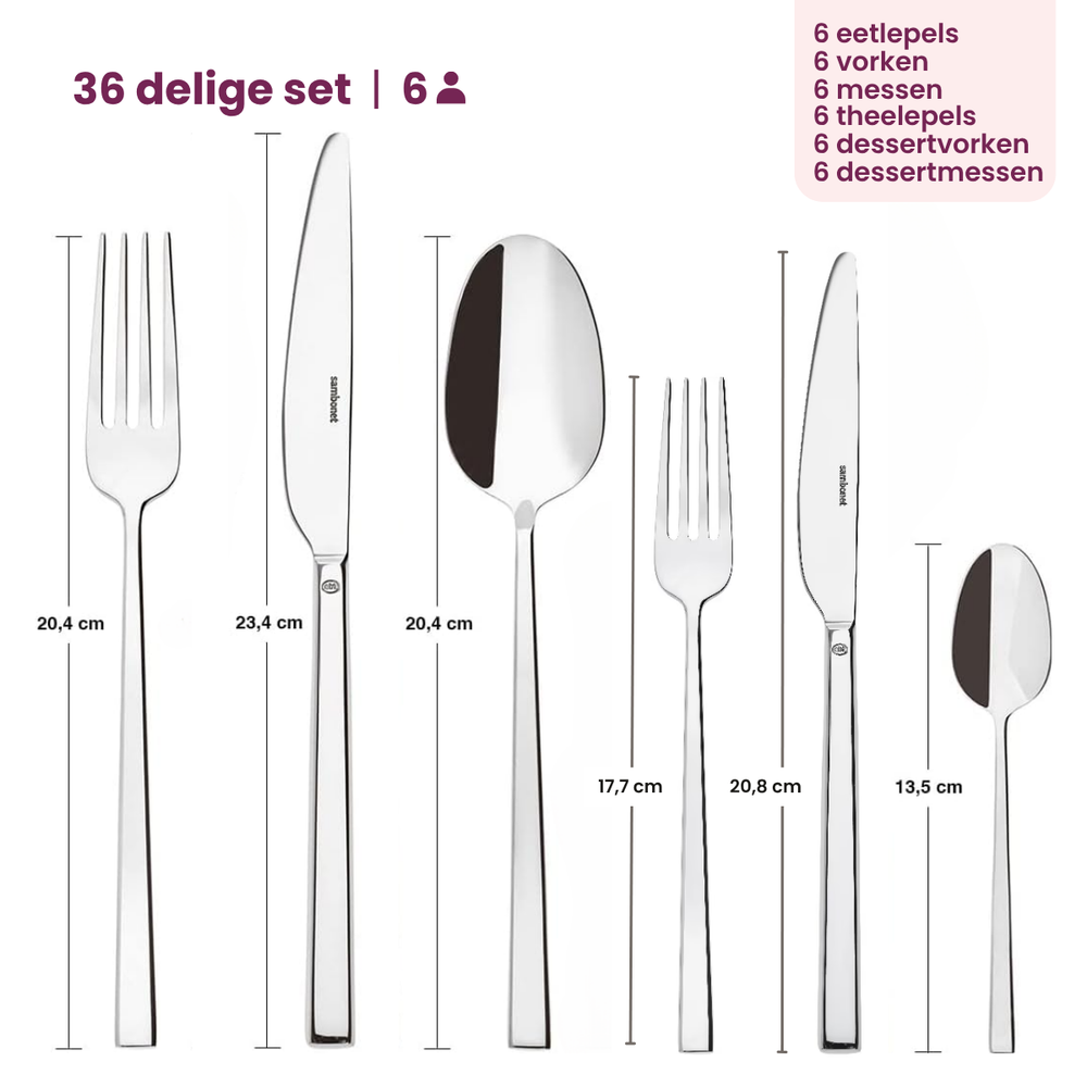 Sambonet Bestekset Rock - Oro - 36 piezas / 6 personas