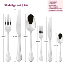 Sambonet juego de cubiertos Royal - Oro - 36 piezas / 6 personas