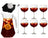 Sangria Set - Carafe 1.6 L with 6 Glasses 700 ml, Cocktail Spoon & Ice Cube Tray