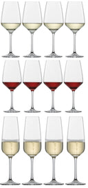 Schott Zwiesel Juego de copas de vino Tulip 12 piezas - Copas de vino tinto, copas de vino blanco y copas de champán