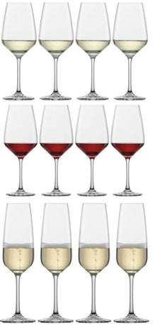 Schott Zwiesel Juego de copas de vino Tulip 12 piezas - Copas de vino tinto, copas de vino blanco y copas de champán