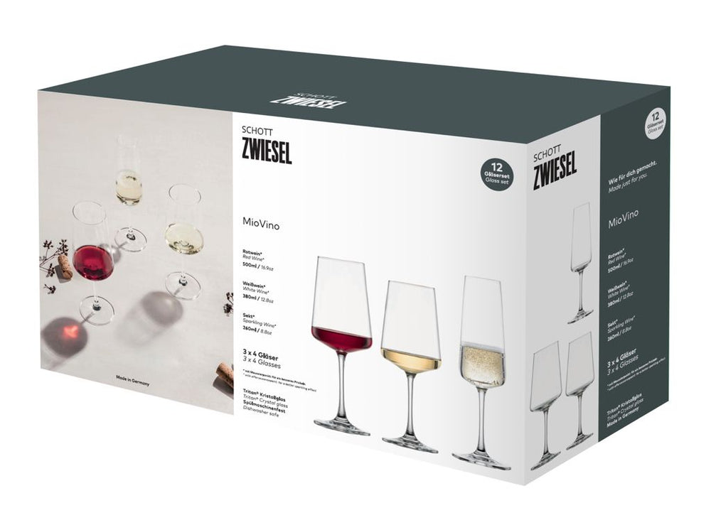 Schott Zwiesel Red, White and Champagne Glasses MioVino - 12-piece