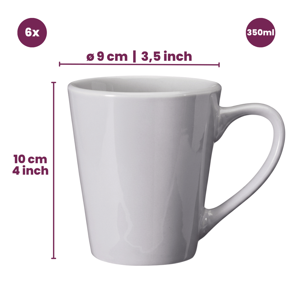 Cookinglife Mugs Siaki - White / Blue / Grey 350 ml - Porcelain - 6 pieces