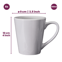 Cookinglife Mugs Siaki - White / Blue / Grey 350 ml - Porcelain - 6 pieces
