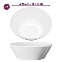 Cookinglife Salad Bowls Siaki - White / Blue / Grey ø 25 cm - Porcelain - 3 pieces