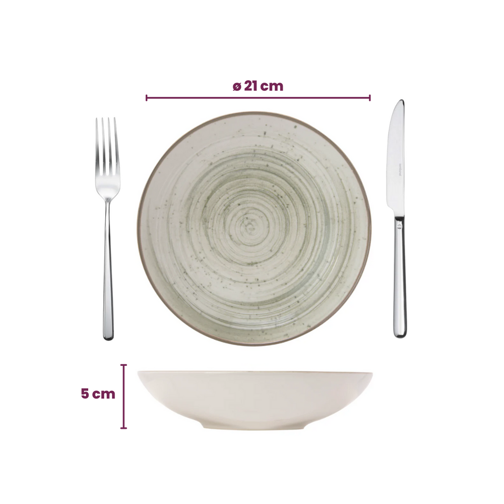 Cosy & Trendy Deep Plates Sintra Ivy Green ø 21 cm - 4 Pieces