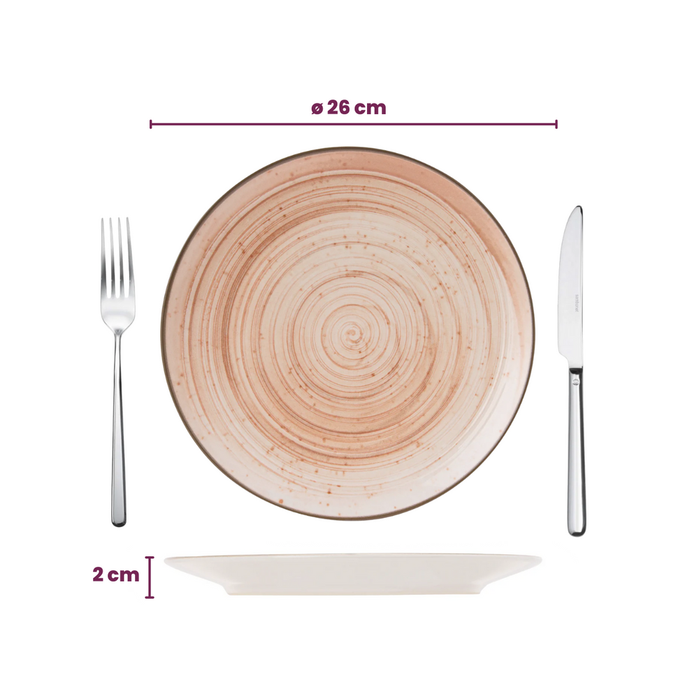 Cosy & Trendy Dinner Plates Sintra Terracotta ø 26 cm - 4 Pieces