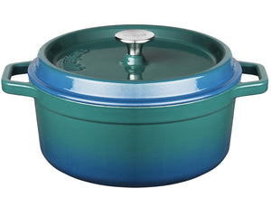 Sola Cazuela con tapa - Azul - ø 24 cm / 3.5 litros - revestimiento antiadherente esmaltado