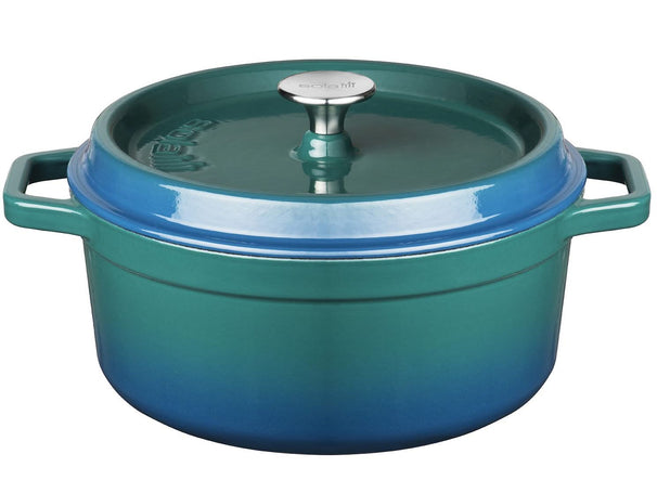 Sola Cazuela con tapa - Azul - ø 24 cm / 3.5 litros - revestimiento antiadherente esmaltado