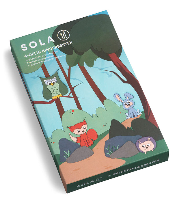 Cubiertos infantiles Sola Animales del bosque - Acero inoxidable 18/10 - Juego de 4 piezas
