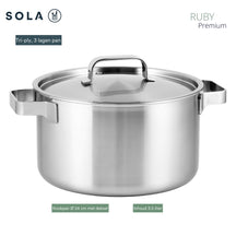 Sola Cooking pot with lid Ruby - ø 24 cm / 5.5 Liter