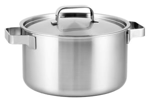 Sola Cooking Pot / Soup Pot with Lid Ruby - Triply Stainless Steel ø 24 cm / 5.5 liters - Suitable for All Heat Sources