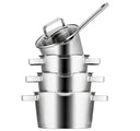 Sola Cookware set Diamond 4-piece stainless steel – downdraft suitable – cooking pots Ø 16, 18, 20 cm & saucepan Ø 16 cm – suitable for all heat sources