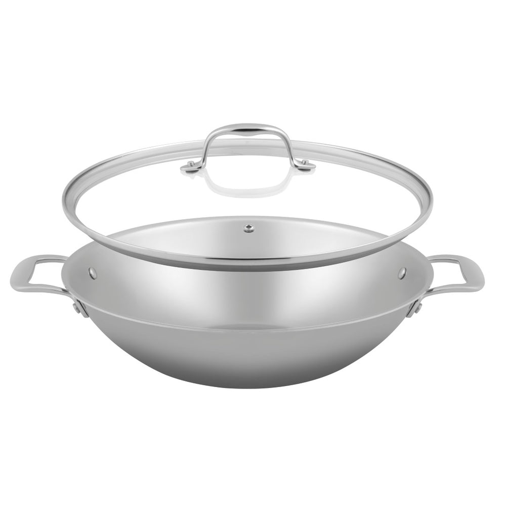 Sola wok pan with lid Green Cooking Ø 32 cm – without non-stick coating – suitable for all heat sources
