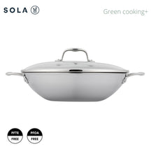 Sola wok pan with lid Green Cooking Ø 32 cm – without non-stick coating – suitable for all heat sources