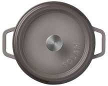 Sola Casserole with lid Cast Iron - Grey - ø 28 cm / 5 Liters - Enameled non-stick coating