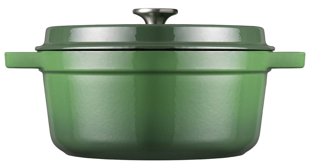 Sola Casserole with lid Cast Iron - Green - ø 28 cm / 5 Liters - Enameled non-stick coating