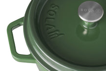 Sola Casserole with lid Cast Iron - Green - ø 28 cm / 5 Liters - Enameled non-stick coating