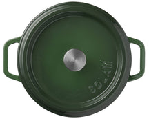 Sola Casserole with lid Cast Iron - Green - ø 28 cm / 5 Liters - Enameled non-stick coating
