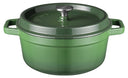 Sola Casserole with lid Cast Iron - Green - ø 28 cm / 5 Liters - Enameled non-stick coating
