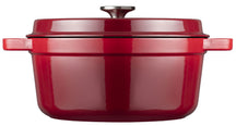 Sola Casserole with lid Cast Iron - Red - ø 24 cm / 3.2 Liters - Enameled non-stick coating