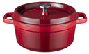 Sola Casserole with lid Cast Iron - Red - ø 24 cm / 3.2 Liters - Enameled non-stick coating