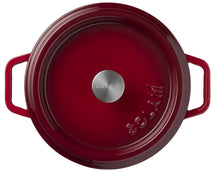 Sola Casserole with lid Cast Iron - Red - ø 24 cm / 3.2 Liters - Enameled non-stick coating