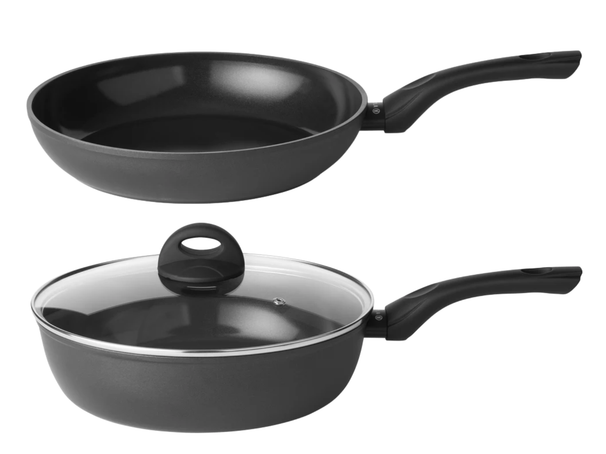Sola Set de ollas Stonehenge 2 piezas - Sartén ø 28 cm y Sartén para aperitivos con tapa ø 28 cm - revestimiento antiadherente cerámico