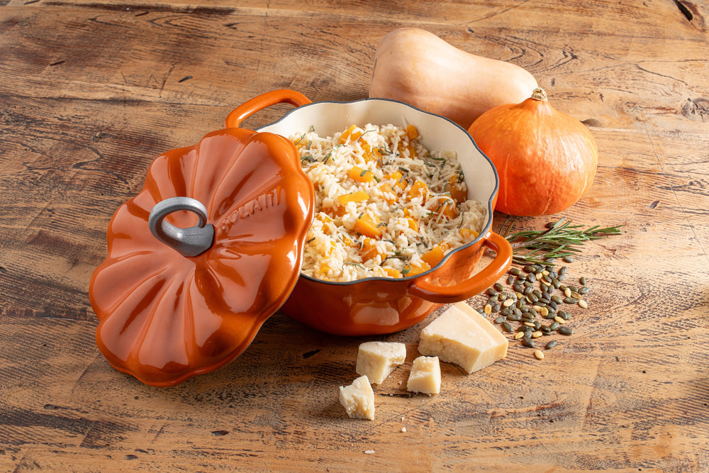Sola Olla de Cocción Calabaza Naranja - Hierro Fundido - ø 24 cm / 2,8 Litros - revestimiento antiadherente esmaltado