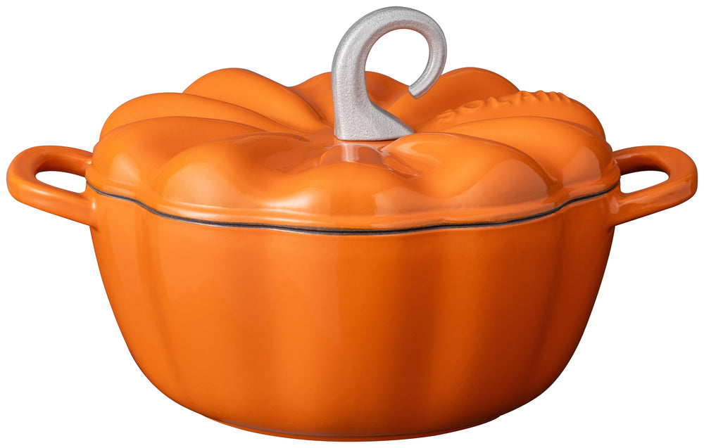 Sola Olla de Cocción Calabaza Naranja - Hierro Fundido - ø 24 cm / 2,8 Litros - revestimiento antiadherente esmaltado