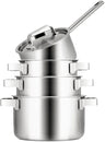 Sola Cookware Set Ruby 4-Piece Premium Triply Stainless Steel - Cooking Pot ø 16, 18, 20 cm & Saucepan ø 16 cm - Induction Suitable