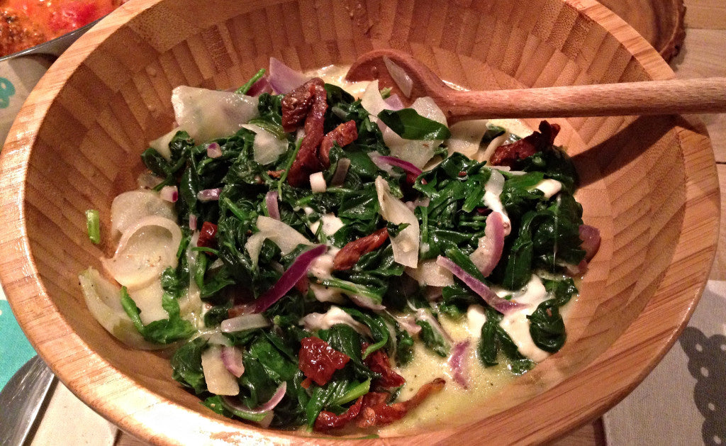 A fresh and flavorful combination of spinach, mozzarella and sun-dried tomato