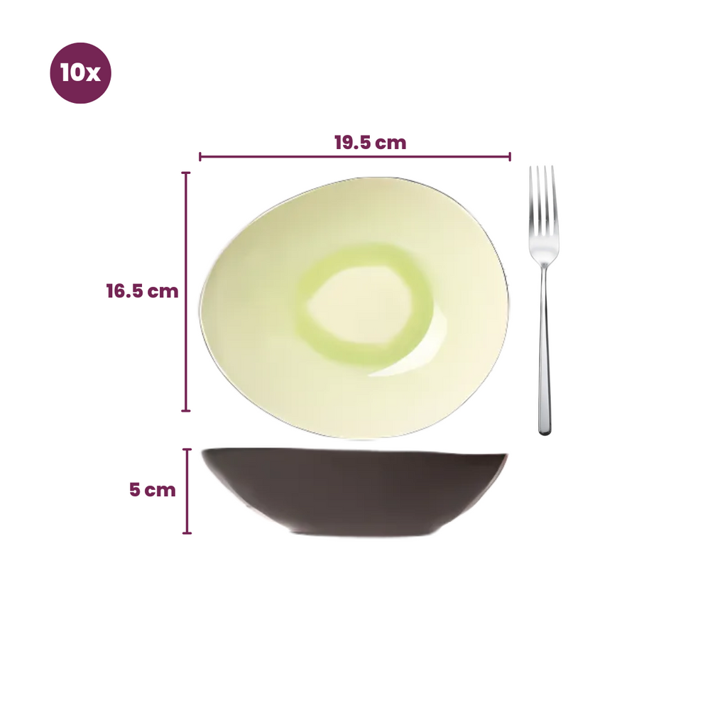 Cosy & Trendy Deep plates Streetfood 19.5 x 16 x 5 cm - 10 Pieces