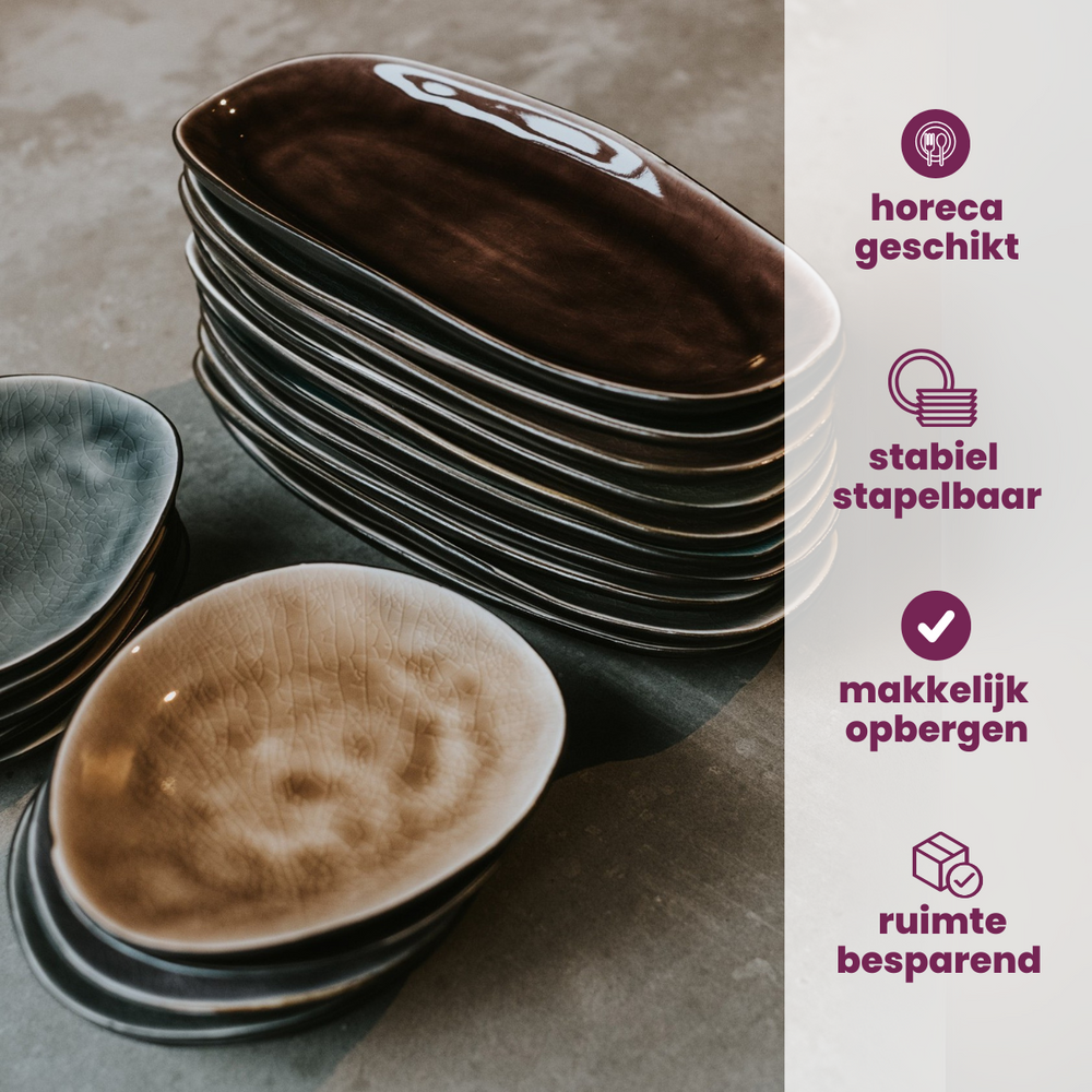 Cosy & Trendy dinner plates Streetfood 27.5 x 23 cm - 10 Pieces