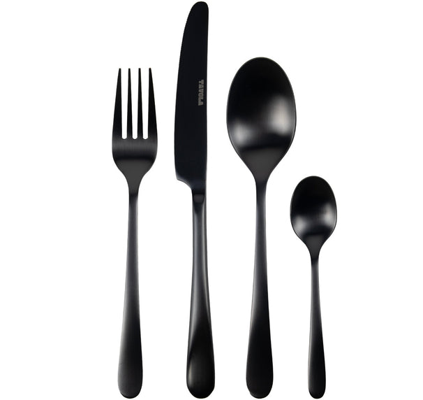 Juego de cubiertos Studio Tavola - Moderno - Negro - 16 piezas / 4 personas