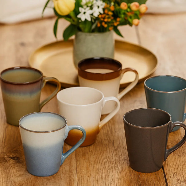Tazas de capuchino Studio Tavola - Tazas de café con asa - Storm - 310 ml - 6 piezas