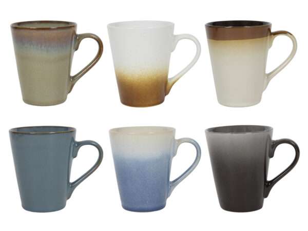 Tazas de capuchino Studio Tavola - Tazas de café con asa - Storm - 310 ml - 6 piezas