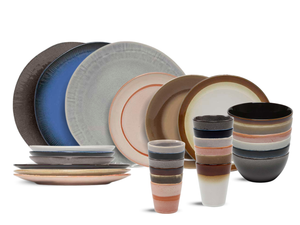 Juego de vajilla Studio Tavola Earth 30 piezas / 6 personas - 6 platos llanos, 6 platos para desayuno, 6 cuencos, 6 tazas de café y 6 vasos de café