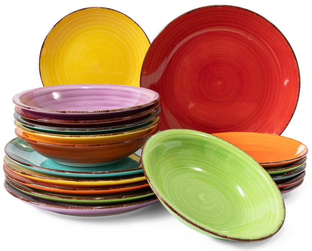 Studio Tavola Serviesset Sunny Summer 18-delig / 6 personen - 6 platos de desayuno, 6 platos de sopa y 6 platos de cena
